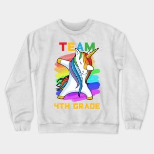 Team 4TH GRADE Unicorn Dabbing Gift Back To School Crewneck Sweatshirt